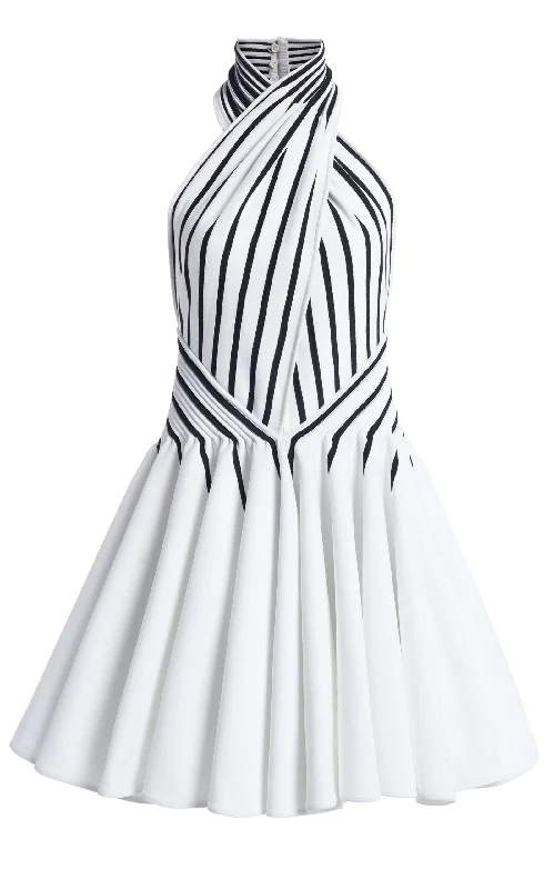 Deal Explosion A-line dressOttoman White Knit Halter Mini Dress