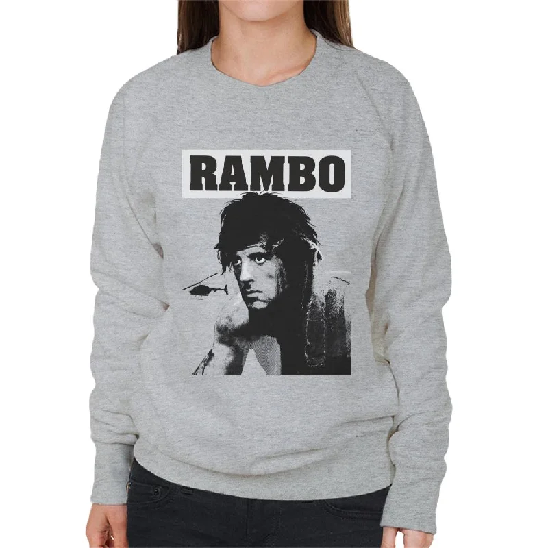 Super Sale stylish training hoodieRambo First Blood Helicopter Poster Women's Sweatshirt