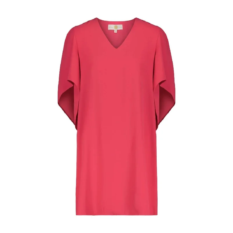Price Blitz elegant evening dressWomen's Meredith Short Sleeve Dress In Beetroot