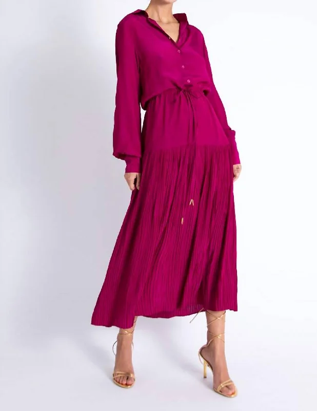 Act Now wool dressCassandra Midi Dress In Magenta