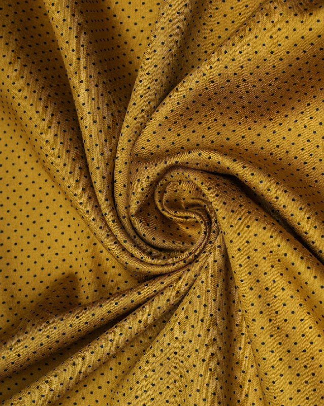 Warehouse Sale v-neck dressYellow And Black Polka Dot Design Cotton Print Fabric