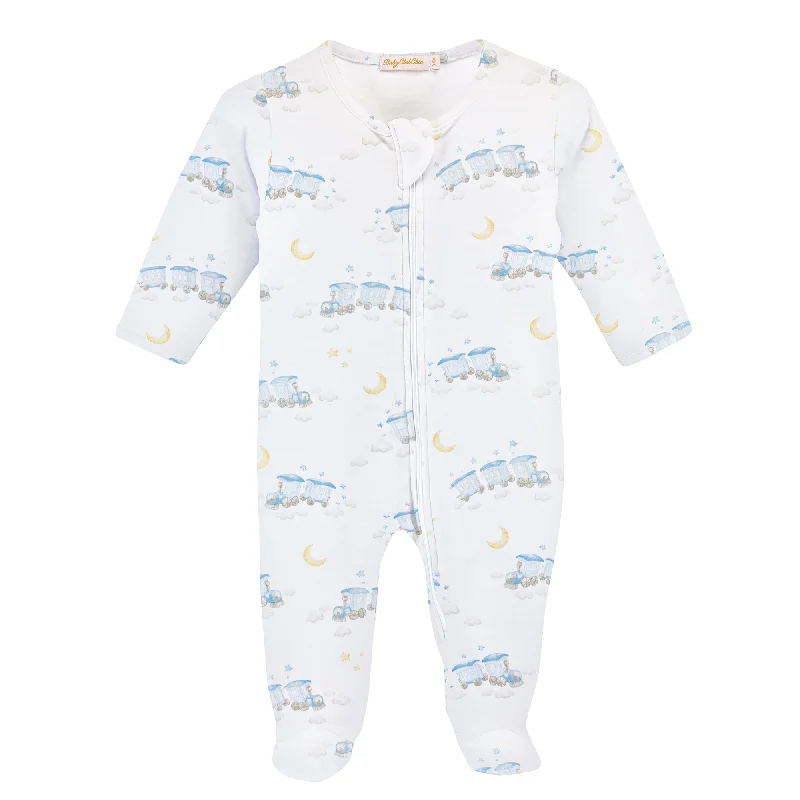 Special Price printed dressLittle Train Zipped Footie