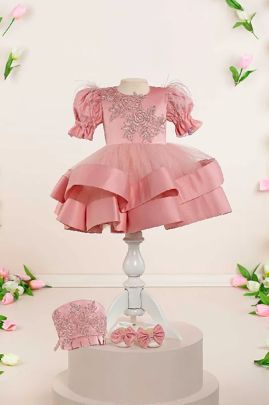 Referral Discount sleek midi dressLinda Pink Baby Dress Set