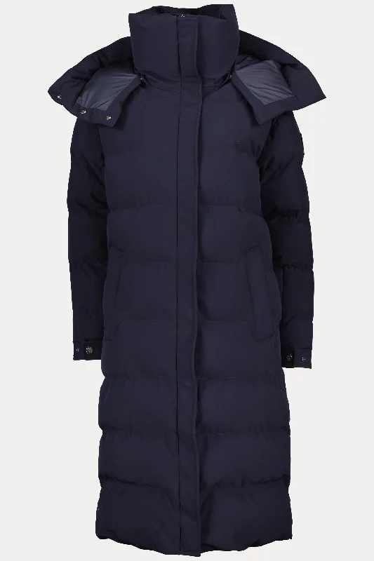 Deal Dash zip-up jacketWomen's Sandbanks Haven Navy Long Puffer Jacket