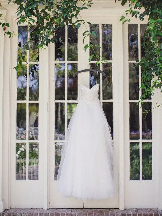 Deal Alert Wedding Dresses Cheap Sweetheart Floor-length Beading Tulle JKW010