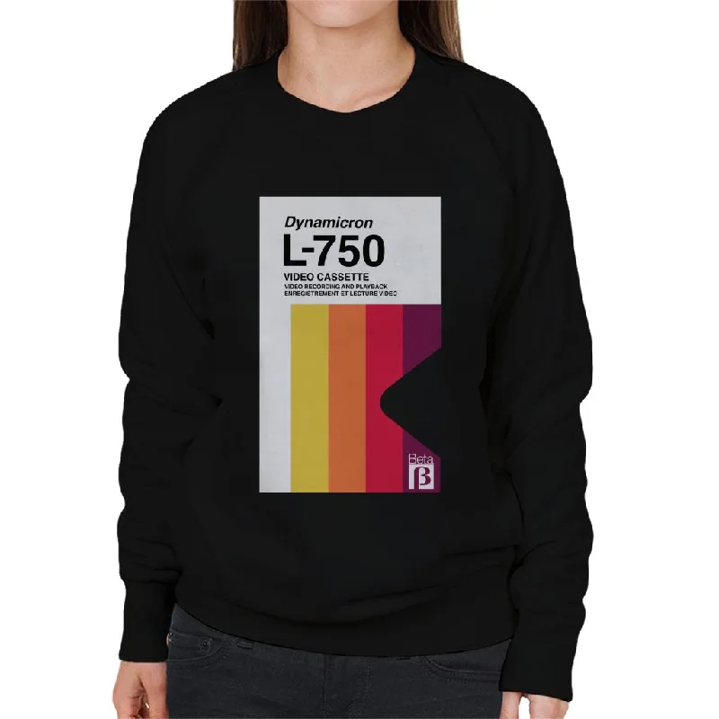 Bargain Prices workout-ready hoodieBetamax Dynamicron L 750 Video Cassette Multicolour Stripe Women's Sweatshirt Bargain Prices workout-ready hoodieBetamax Dynamicron L 750 Video Cassette Multicolour Stripe Women's Sweatshirt