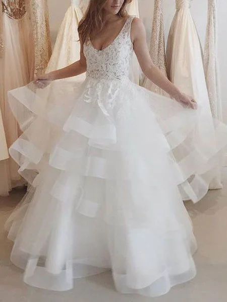 Sale Event Sexy Wedding Dresses Beautiful Ivory Straps Floor-length Bridal Gown JKW082
