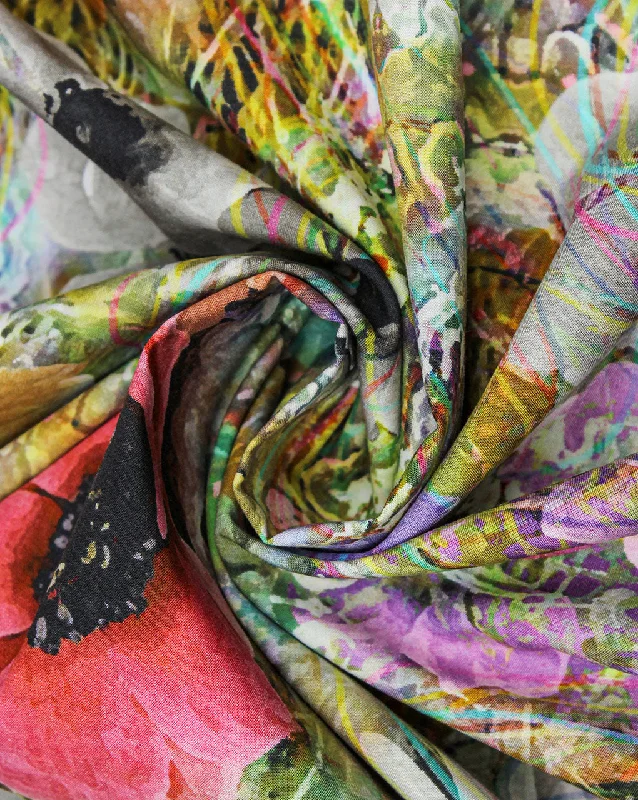 Limited Stock midi dressMulticolor And Multicolor Floral Design Cotton Print Fabric