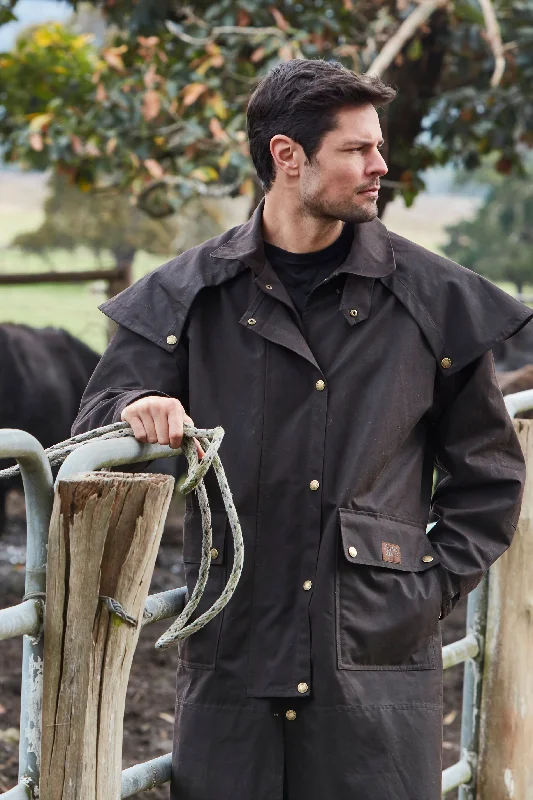 Hurry In contemporary trench coatBurke & Wills Balranald Long Coat | Brown