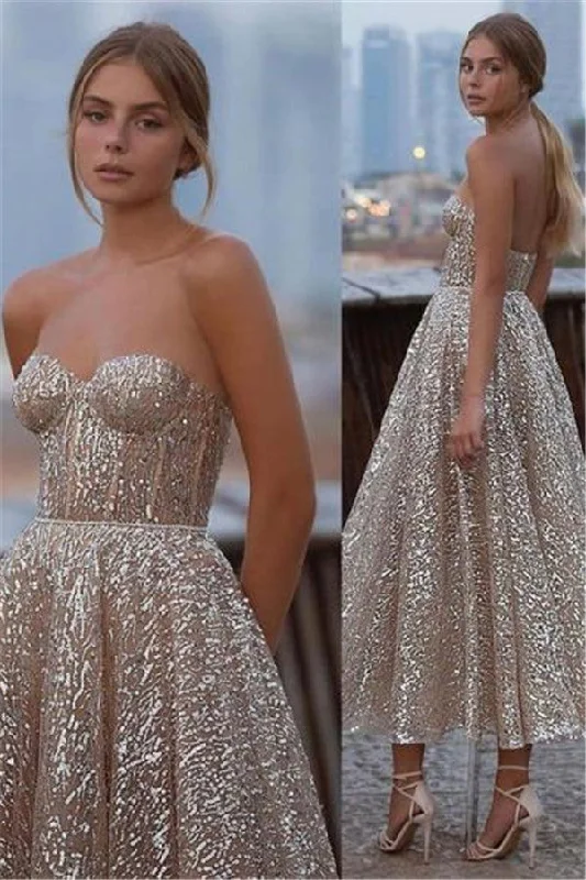 Incredible Offers Glliter Seeveless Prom Evening Dress Backless Cocktail Party Dress