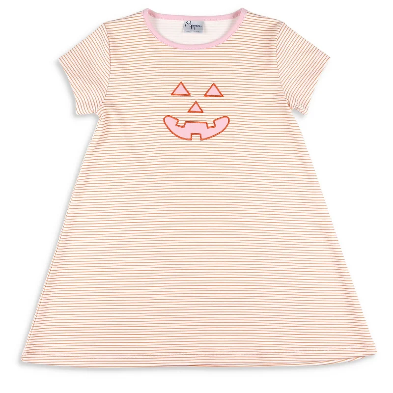 Closeout Sale flowy dressGirls Pima Dress - Jack-O-Lanterns