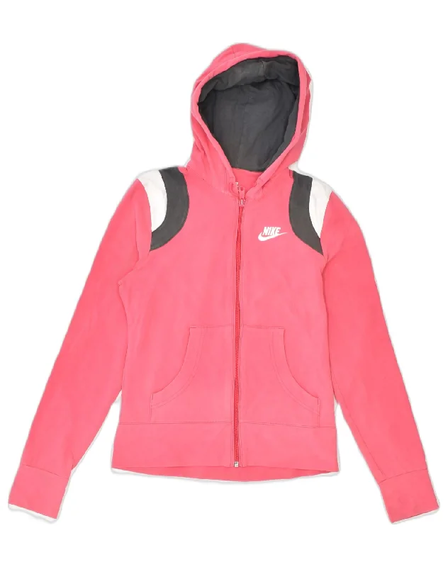 Amazing Deals lightweight pullover hoodieNIKE Womens Zip Hoodie Sweater UK 10 Small Pink Cotton