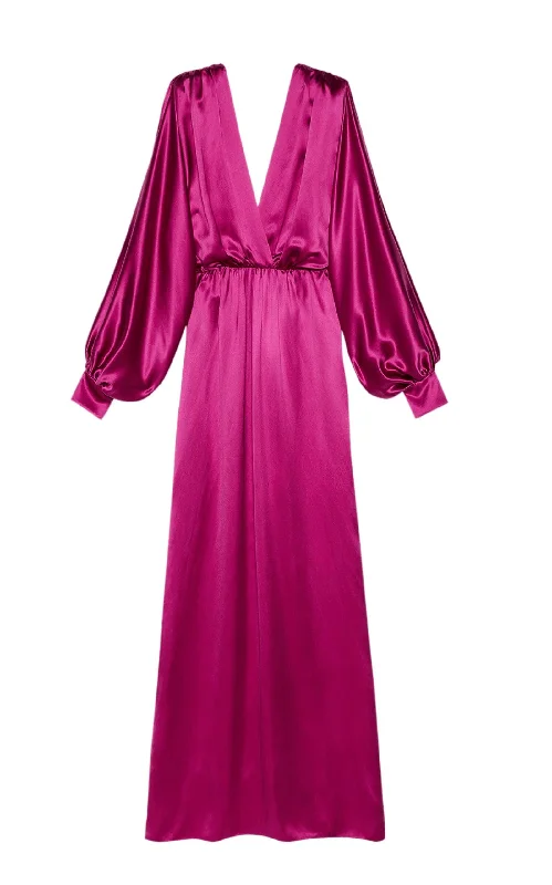 Crazy Deals pleated maxi dressDraped Silk-blend Satin Gown Dress