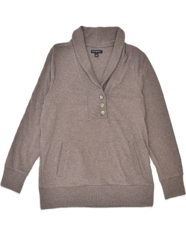 Warehouse Sale warm hooded sweatshirtBANANA REPUBLIC Womens Shawl Neck Jumper Sweater UK 18 XL Brown Cotton