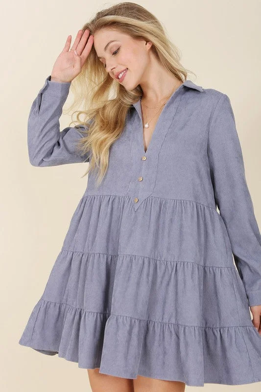 Huge Discounts ruched dressCorduroy tiered dress