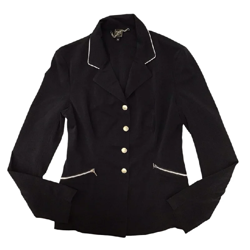 Exclusive Savings cozy coatFITS Women's XS Black Show Jacket with Silver Trim On Collar Used - H