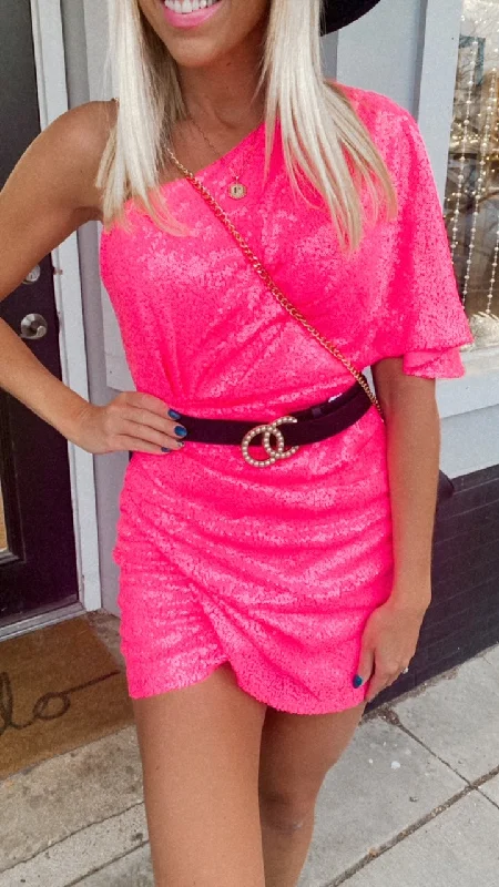 Buy More, Save More Aspyn One Shoulder Sequin Dress