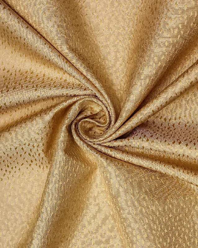Weekend Flash Sale elegant dressCream And Golden Abstract Design Silk Jackquard Fabric