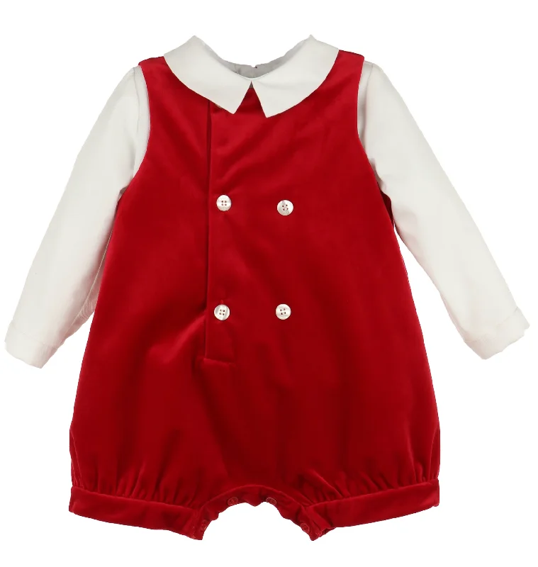 Exclusive Savings off-the-shoulder dressDeluxe Red Velvet Romper
