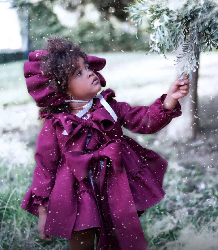 Huge Savings sophisticated dressBurgundy Bow Coat