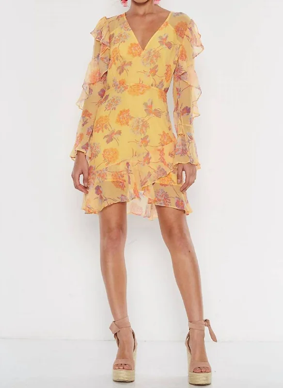 Stock Up and Save silk dressCerulean Mini In Yellow