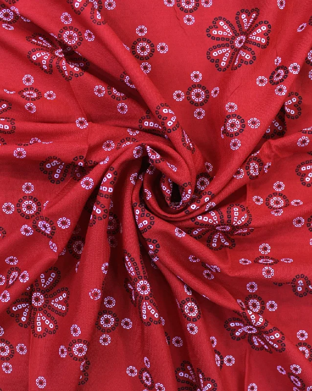 Great Deals romantic dressRed And White Floral Design Rayon Fabric