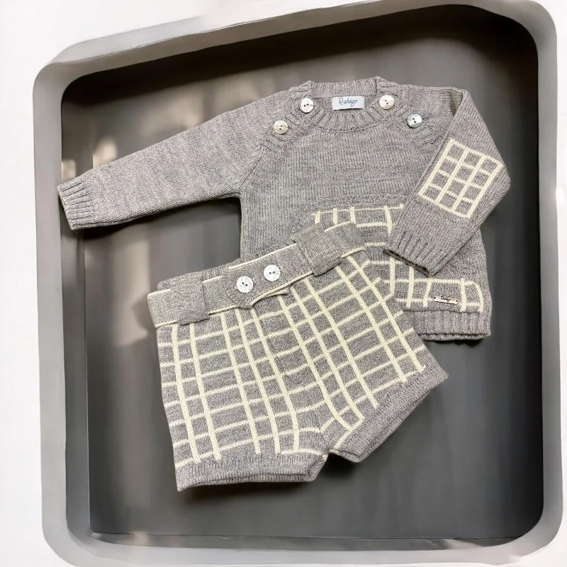 Weekend Deal luxury dressGray Knit Boy's Set