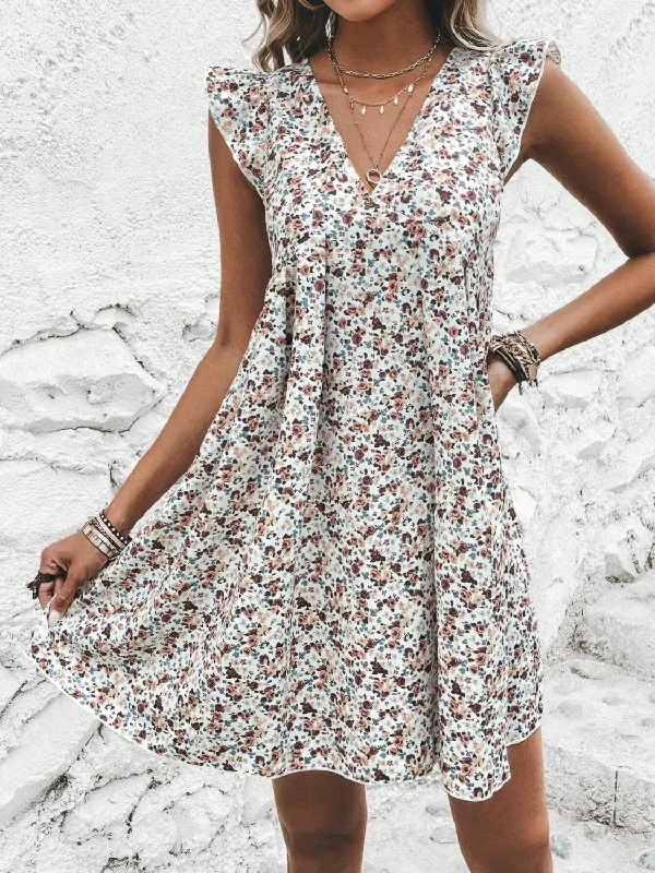 Price Smash mini dressPrinted V-Neck Cap Sleeve Mini Dress