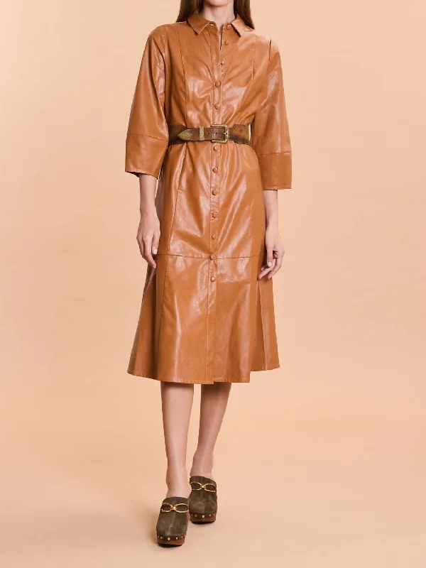 Special Savings fitted cocktail dressBeth Vegan Midi Dress In Pecan