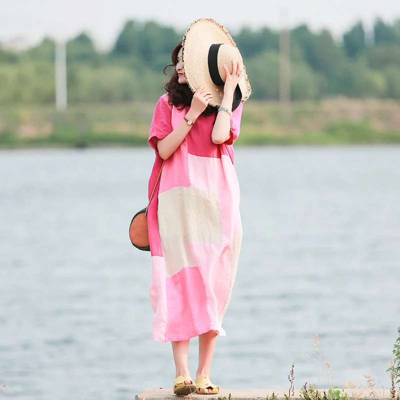 Early Bird Discount backless dressSummer Loose Dresses Long Shift Women Dresses MDYP9753