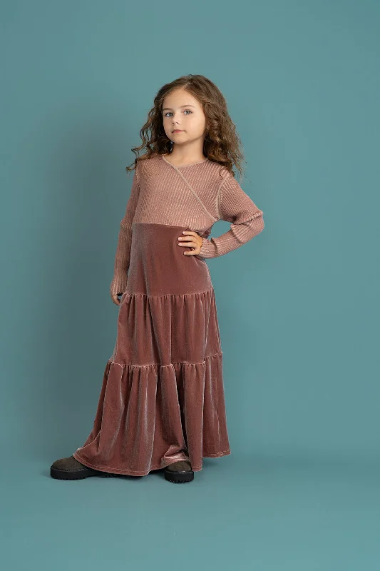 Overstock Sale 2 Tone Wrap Maxi Dress