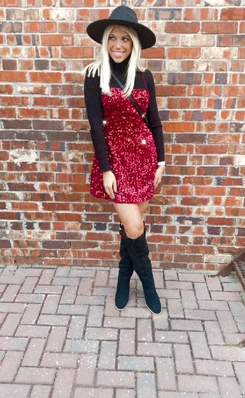 Deal of the Week Blakely sequin open back sequin dress (merlot)