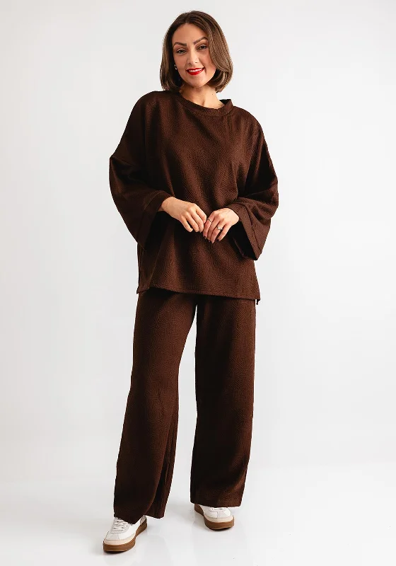 Hurry In fashion hooded jacketSerafina Collection One Size Geometric Co Ord, Brown
