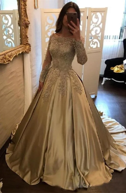 Time-Limited Offer A-Line Evening Dresses Bateau Neck Long Sleevess Lace Appliques Prom Dresses Time-Limited Offer A-Line Evening Dresses Bateau Neck Long Sleevess Lace Appliques Prom Dresses