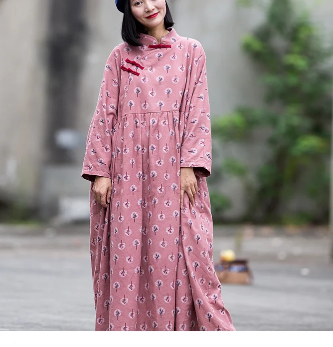 Discount Deals spaghetti strap dressFloral Long Sleeve Summer Cotton Dress Women Dress Chinese Buttons XSYCP9201229