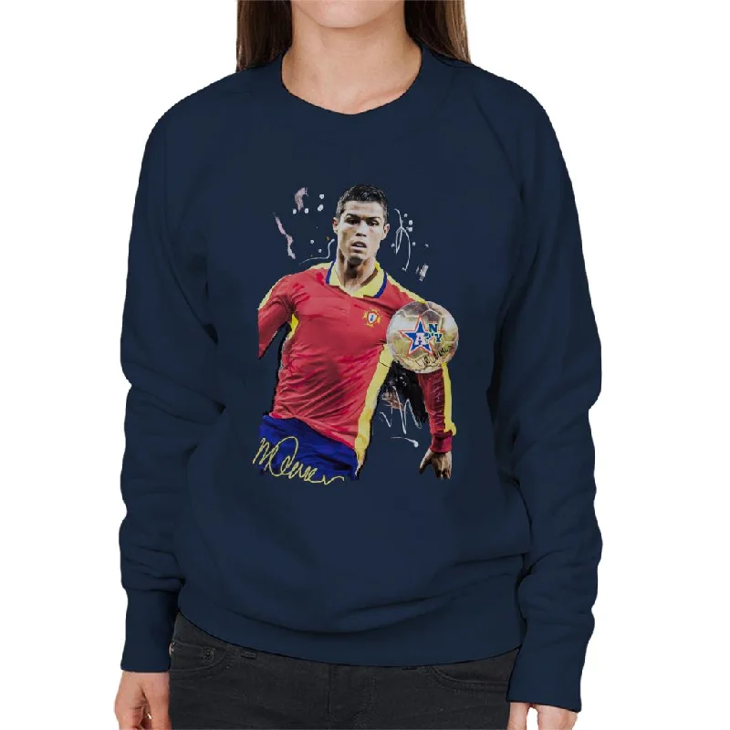 Crazy Deals fitness hoodie for trainingSidney Maurer Original Portrait Of Portugal Striker Cristiano Ronaldo Women's Sweatshirt Crazy Deals fitness hoodie for trainingSidney Maurer Original Portrait Of Portugal Striker Cristiano Ronaldo Women's Sweatshirt