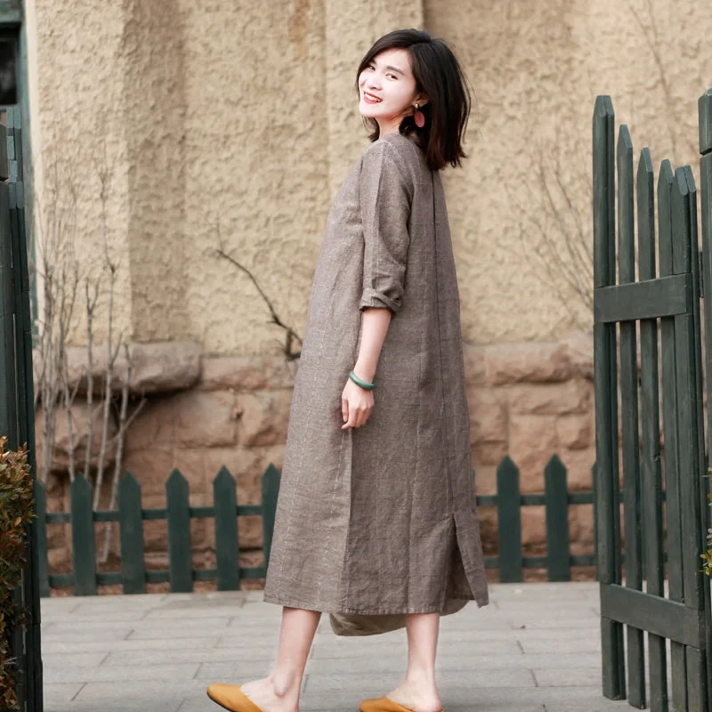 Super Savings one-shoulder dressKhaki Women Dresses Casual Summer Women Dresses Long Women Dresses MDYP9752