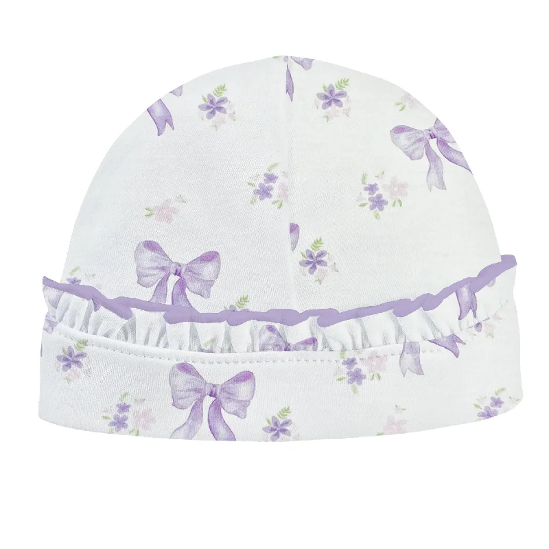 Flash Sale vintage-inspired dressLavender Bows Printed Hat