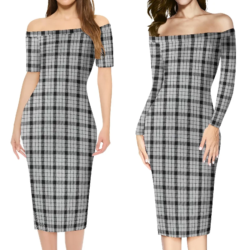 Hurry In Wallace Dress Tartan Off Shoulder Lady Dress
