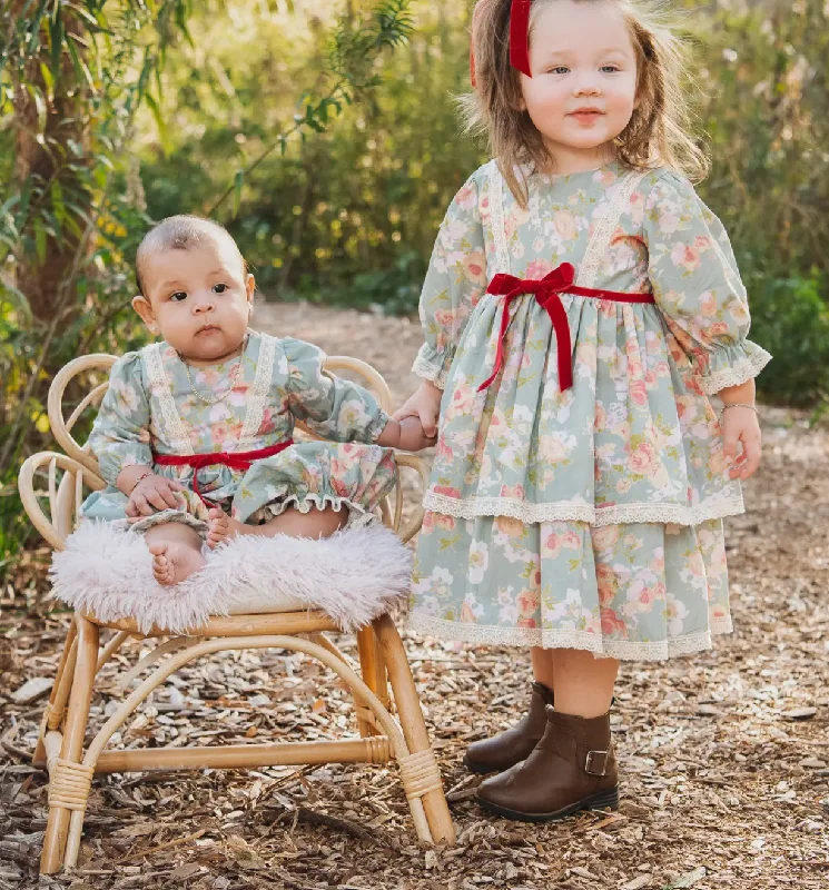 Online Exclusive one-shoulder dressSage Green Toddler Dress